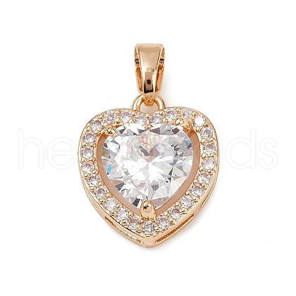 Brass Micro Pave Cubic Zirconia Pendants KK-E795-04KCG-1