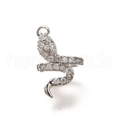 Brass Micro Pave Cubic Zirconia Charms KK-C085-17P-1