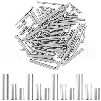 DICOSMETIC 300Pcs 6 Style 304 Stainless Steel Tube Beads STAS-DC0013-23-1