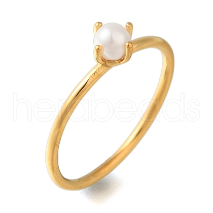 Ion Plating(IP) 304 Stainless Steel Plain Band Rings for Women RJEW-B066-10G-1
