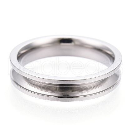201 Stainless Steel Grooved Finger Ring Settings X-STAS-WH0039-11A-P-1