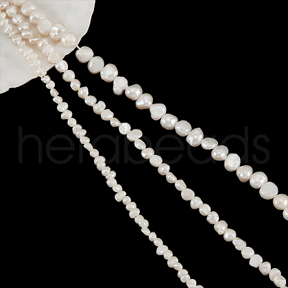  3 Strands 3 Styles Natural Cultured Freshwater Pearl Beads Strands PEAR-NB0002-09-1