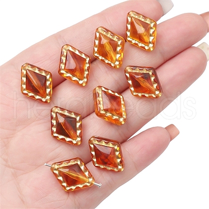 Imitation Amber Transparent Acrylic Beads X-MACR-D071-02B-1