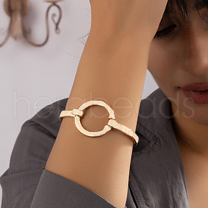 Flat Round Alloy Cuff Bangles for Women WG73EA3-14-1