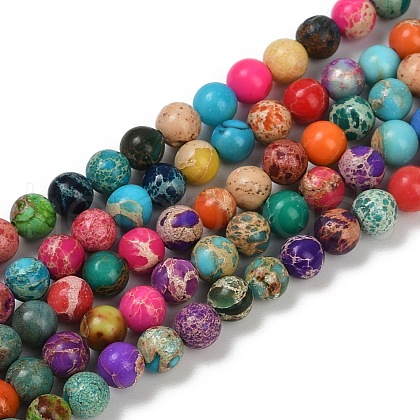 Dyed Natural Regalite/Imperial Jasper/Sea Sediment Jasper Beads Strands G-B124-C04-03-1