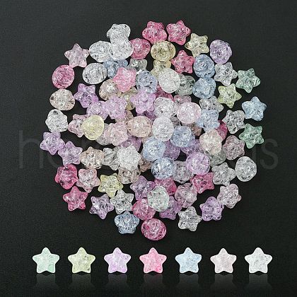 Transparent Crackle Acrylic Beads CACR-YW0001-08-1