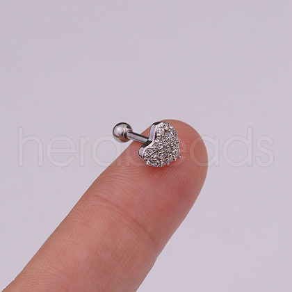 Brass Micro Pave Clear Cubic Zirconia Cartilage Earring WG49FB9-10-1