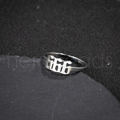 Number 201 Stainless Steel Adjustable Cuff Rings FS-WG22891-12-1