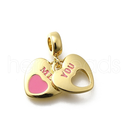 Brass Enamel Pendants KK-P295-05G-01-1
