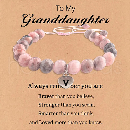 Natural Pink Zebra Jasper Round Beaded Stretch Bead Bracelets WGC8311-22-1