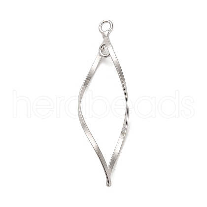 925 Sterling Silver Twisted Leaf Outline Connector Charms STER-R010-01P-1