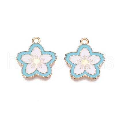 Light Gold Plated Alloy Enamel Pendants PALLOY-N176-28A-RS-1