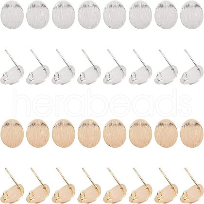 SUPERFINDINGS 32Pcs 2 Colors Brass Stud Earring Findings KK-FH0002-19-1