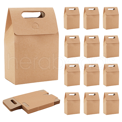 Rectangle Kraft Paper Gift Bags with Hole Handle CON-WH0088-84-1