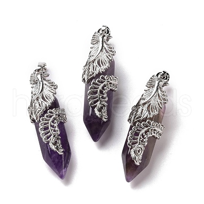 Natural Amethyst Pendants G-E059-02AS-01-1