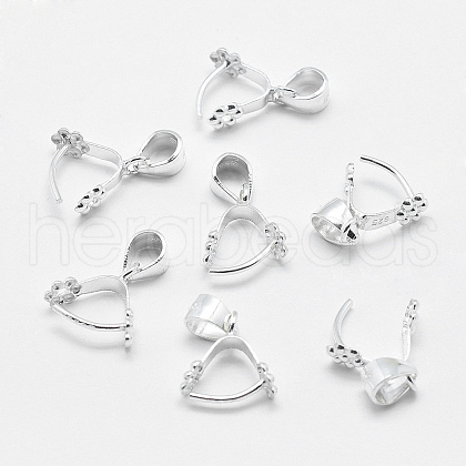 Anti-Tarnish Rhodium Plated 925 Sterling Silver Pendant Bails STER-E050-13P-1