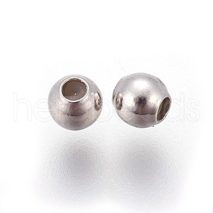 Anti-Tarnish Rhodium Plated 925 Sterling Silver Beads STER-E062-07P-1