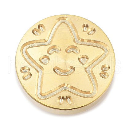 Golden Tone Wax Seal Brass Stamp Heads STAM-P002-01G-08-1