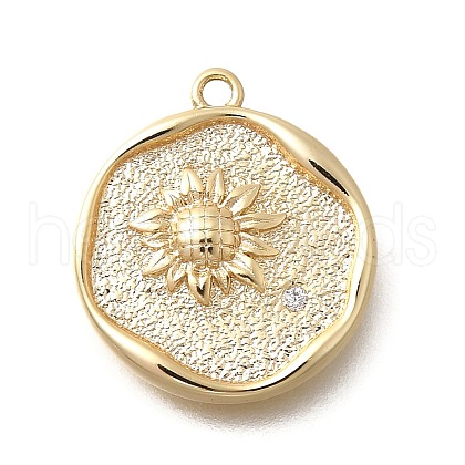 Brass Micro Pave Cubic Zirconia Pendants KK-Q035-16A-G-1