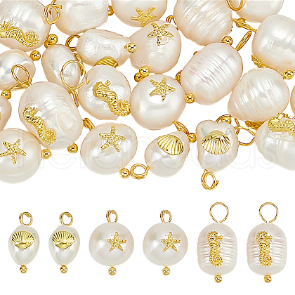 ARRICRAFT 30Pcs 3 Styles Natural Pearl Pendants FIND-AR0005-32-1