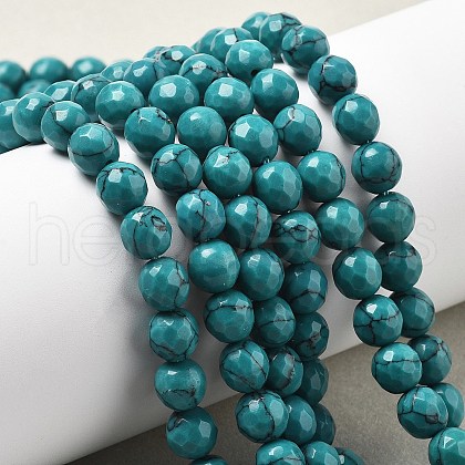 Synthetic Turquoise Beads Strands G-L620-A01-8mm-1