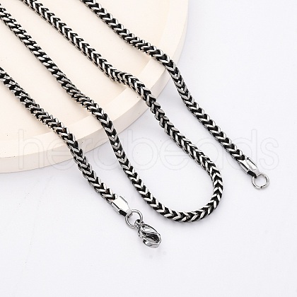 2.5MM 304 Stainless Steel Wheat Chain Necklaces NJEW-Q013-15A-1