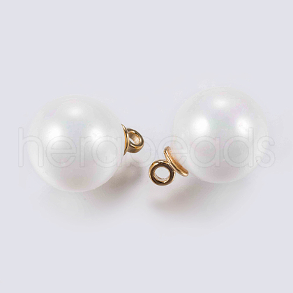 Acrylic Pearl Beads Charms KK-J268-12G-1