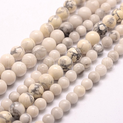 Natural Howlite Beads Strands G-E380-08-4mm-1