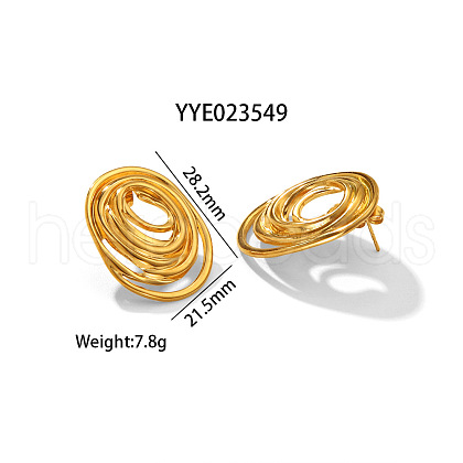 Fashionable Irregular Stainless Steel Stud Earrings for Women MT3122-6-1