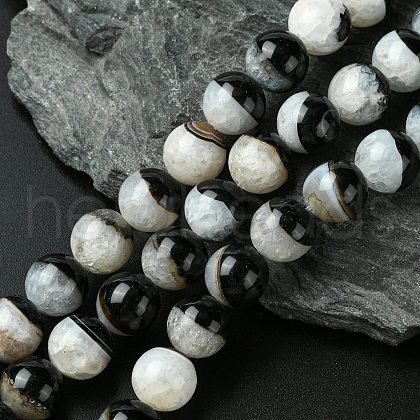Natural Crystal and Agate Bead Strands G-K134-03-12mm-1
