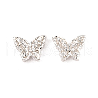 Rack Plating Brass Micro Pave Cubic Zirconia Beads KK-F879-09S-1