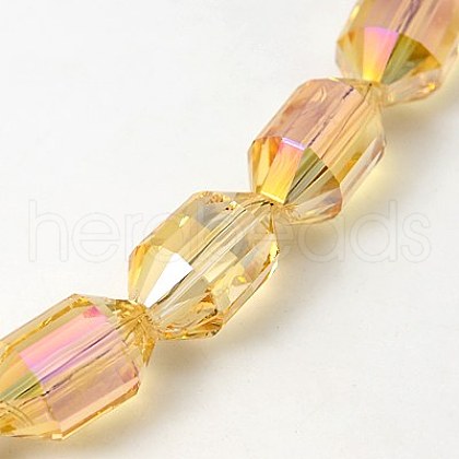 Electroplated Glass Beads EGLA-E006-07-1