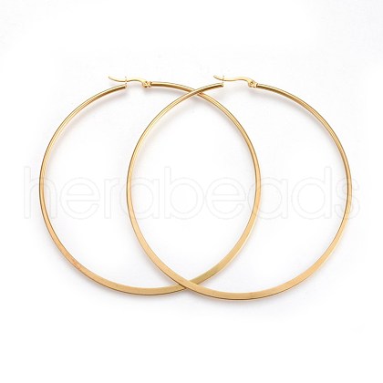 201 Stainless Steel Big Hoop Earrings EJEW-A053-03B-G-1