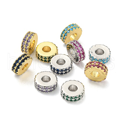 Rack Plating Brass with Cubic Zirconia Beads KK-B091-04A-1