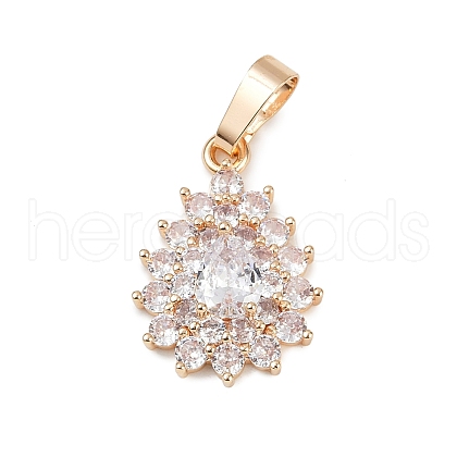 Brass Micro Pave Cubic Zirconia Pendants KK-E795-05KCG-1