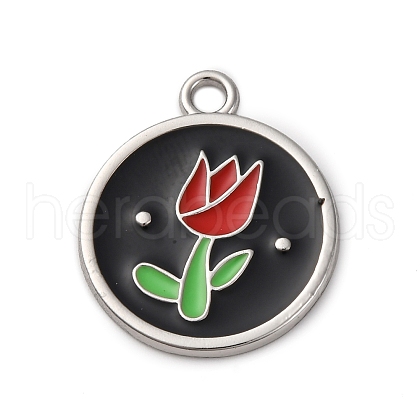 Alloy Enamel Pendants PALLOY-R162-13P-03-1
