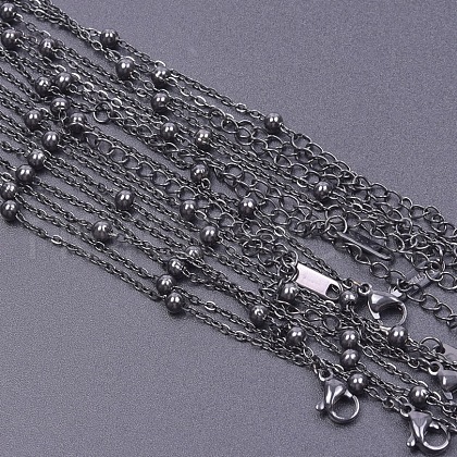 1.6mm Unisex 304 Stainless Steel Satellite Chains Necklaces WG3336-4-1