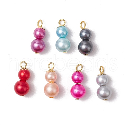 Spray Painted ABS Plastic Imitation Pearl Pendants PALLOY-JF03545-02-1