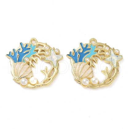 Rack Plating Alloy Enamel Pendants X-FIND-Q099-08B-01-1
