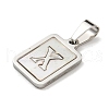 304 Stainless Steel Pave Natural White Shell Pendants STAS-S130-03P-X-2