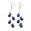 Spray Painted Crackle Glass Beads & Natural Diopside Chip Beads Dangle Earrings EJEW-JE06289-01-2