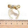 Brass Micro Pave Clear Cubic Zirconia Cuff Rings for Women RJEW-U051-01B-G-4
