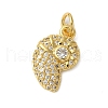 Rack Plating Brass Micro Pave Cubic Zirconia Pendants KK-P279-27B-G-1