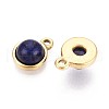 Dyed Natural Lapis Lazuli Half Round Charms STAS-N109-213D-G-2