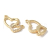 Brass Micro Pave Clear Cubic Zirconia Pendants KK-Q031-44G-02-2