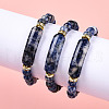 Natural Blue Spot Jasper Beads Stretch Bracelets BJEW-T022-04I-4