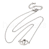 Interlocking Heart Brass Micro Pave Clear Cubic Zirconia Pendant Necklaces for Women NJEW-M103-01P-4