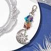 Natural & Synthetic Mixed Gemstone Chip Pendant Decorations HJEW-JM01685-4