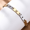 201 Stainless Steel Oval Link Chain Bracelets BJEW-B078-147GP-4