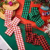 3 Rolls 3 Colors Tartan Cotton Linen Frayed Ribbon OCOR-TAC0035-11A-5